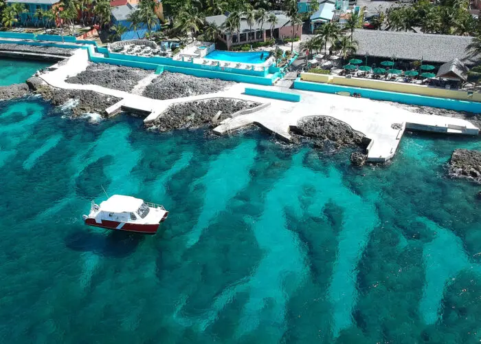 Arial view of Sunset House resort